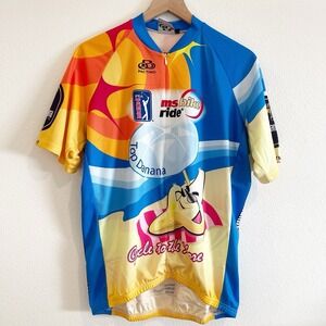 Pactimo Shirt Mens Sz XL Blue Cycling Jersey Cycle to the Shore Biking Tour